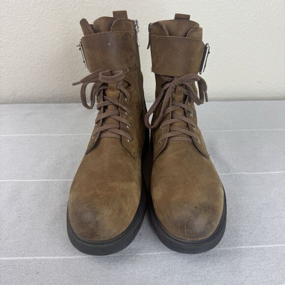 Women’s Clarks Orinoco2 Lace Snuff Leather Buckle Combat Ankle Boots Brown 10 - Picture 9 of 16